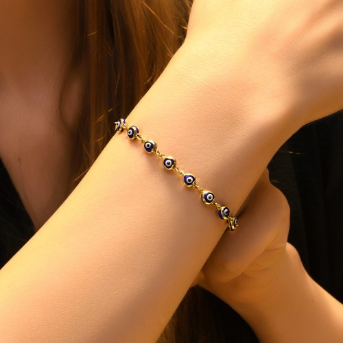 NAZAR BONCUKLU ŞANS BİLEKLİĞİ 14 AYAR A026476 NAZAR BONCUKLU ŞANS BİLEKLİĞİ 14 AYAR A026476