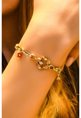 TAŞLI FANTAZİ BİLEKLİK 14 AYAR A030621