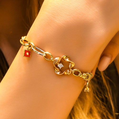 TAŞLI FANTAZİ BİLEKLİK 14 AYAR A030621