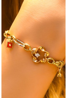 TAŞLI FANTAZİ BİLEKLİK 14 AYAR A030621