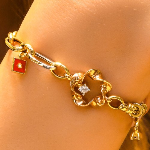 TAŞLI FANTAZİ BİLEKLİK 14 AYAR A030621