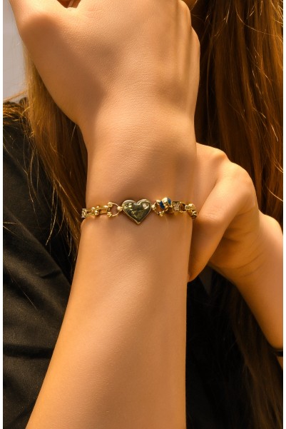 NAZAR BONCUKLU KALP BİLEKLİK 14 AYAR A058877 NAZAR BONCUKLU KALP BİLEKLİK 14 AYAR A058877