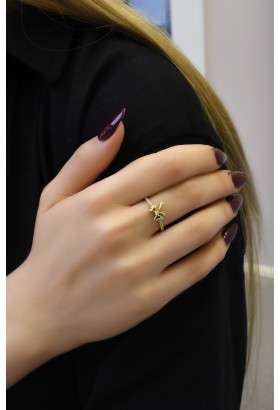 TAŞLI FİYONK YÜZÜK 14 AYAR A061107 TAŞLI FİYONK YÜZÜK 14 AYAR A061107