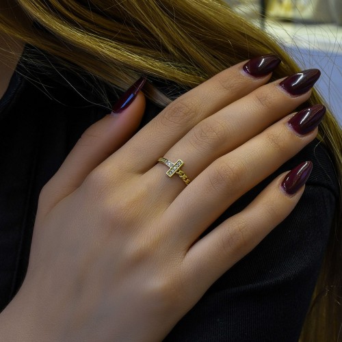 TAŞLI TASARIM YÜZÜK 14 AYAR A061109 TAŞLI TASARIM YÜZÜK 14 AYAR A061109