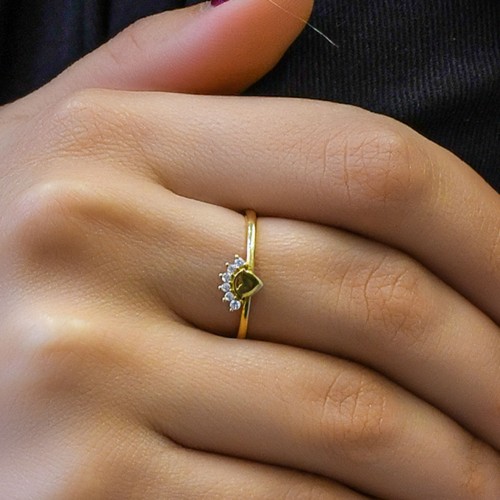 TAŞLI KALP YÜZÜK 14 AYAR A061110 TAŞLI KALP YÜZÜK 14 AYAR A061110