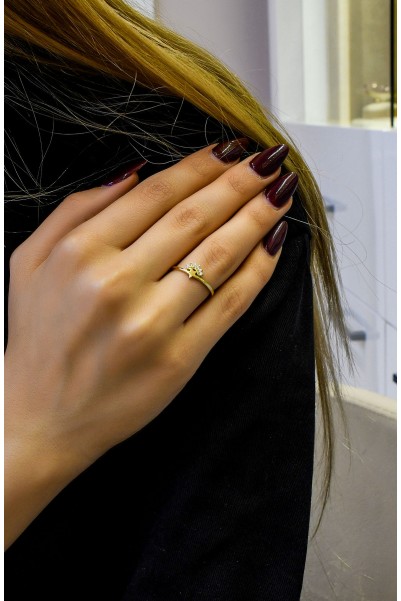 TAŞLI YILDIZ YÜZÜK 14 AYAR A064396