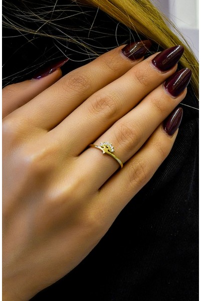 TAŞLI YILDIZ YÜZÜK 14 AYAR A064396