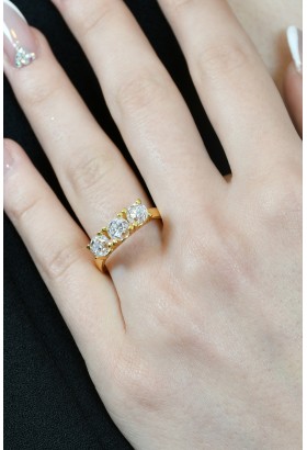 ÜÇ TAŞ YÜZÜK 22 AYAR A035104