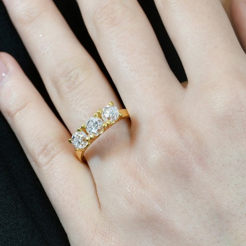 ÜÇ TAŞ YÜZÜK 22 AYAR A035104