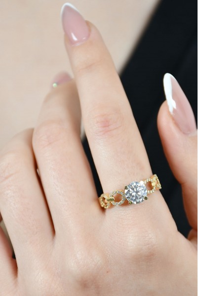 TASARIM TEKTAŞ YÜZÜK 14 AYAR A029965