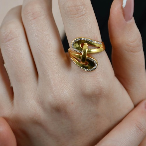 TAŞLI FANTAZİ YÜZÜK 22 AYAR A046679