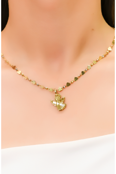 KALPLİ MELEK KOLYE 14 AYAR A055413 KALPLİ MELEK KOLYE 14 AYAR A055413