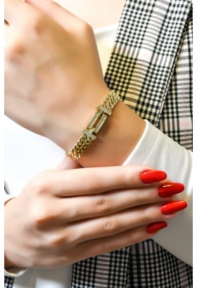 TAŞLI TASARIM BİLEKLİK 14 AYAR A066097