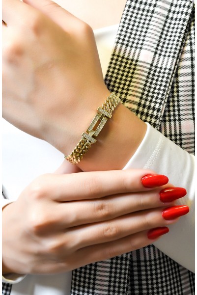 TAŞLI TASARIM BİLEKLİK 14 AYAR A066097