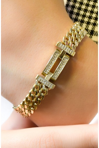 TAŞLI TASARIM BİLEKLİK 14 AYAR A066097