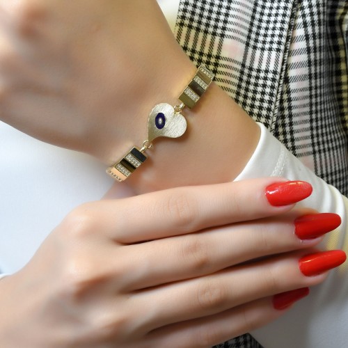 KALPLİ TASARIM BİLEKLİK 14 AYAR A066107 KALPLİ TASARIM BİLEKLİK 14 AYAR A066107