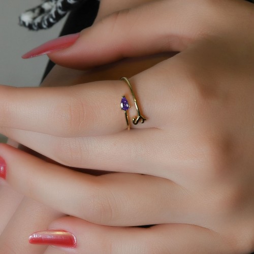 MOR TAŞLI Ş HARF EKLEM YÜZÜK 14 AYAR A064783 MOR TAŞLI Ş HARF EKLEM YÜZÜK 14 AYAR A064783