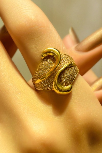 TAŞLI FANTAZİ YÜZÜK 22 AYAR A027178