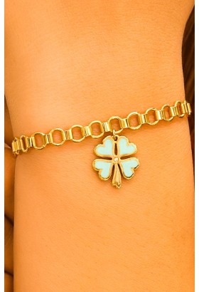 MAVİ MİNELİ YONCA BİLEKLİK 14 AYAR A057509