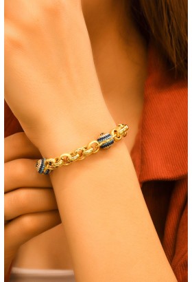 NAZAR BONCUKLU ZİNCİR BİLEKLİK 14 AYAR A057990