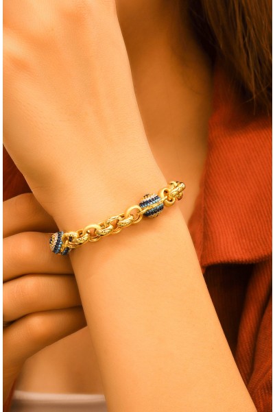 NAZAR BONCUKLU ZİNCİR BİLEKLİK 14 AYAR A057990