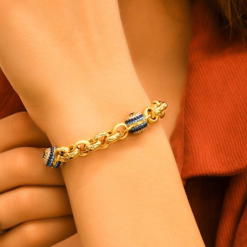 NAZAR BONCUKLU ZİNCİR BİLEKLİK 14 AYAR A057990 NAZAR BONCUKLU ZİNCİR BİLEKLİK 14 AYAR A057990