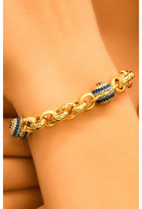 NAZAR BONCUKLU ZİNCİR BİLEKLİK 14 AYAR A057990