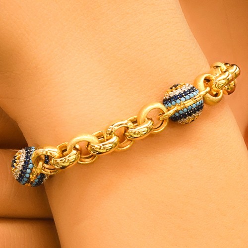 NAZAR BONCUKLU ZİNCİR BİLEKLİK 14 AYAR A057990 NAZAR BONCUKLU ZİNCİR BİLEKLİK 14 AYAR A057990