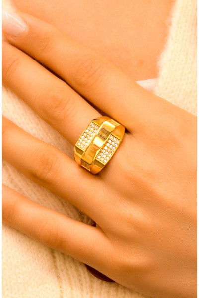 TAŞLI FANTAZİ YÜZÜK 22 AYAR A063794