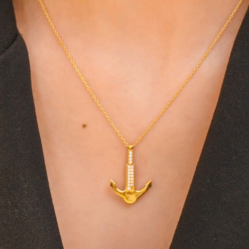 TAŞLI ÇAPA KOLYE 22 AYAR A025461