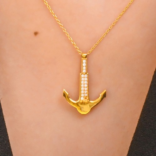 TAŞLI ÇAPA KOLYE 22 AYAR A025461