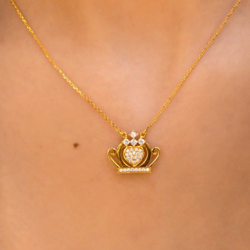 KALPLİ KRAL TACI KOLYE 22 AYAR A039563
