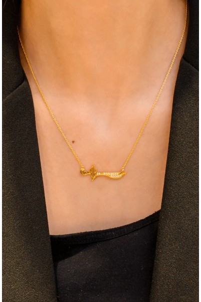 HZ ALİ YAZILI ZÜLFİKAR KILICI KOLYE 22 AYAR A040870