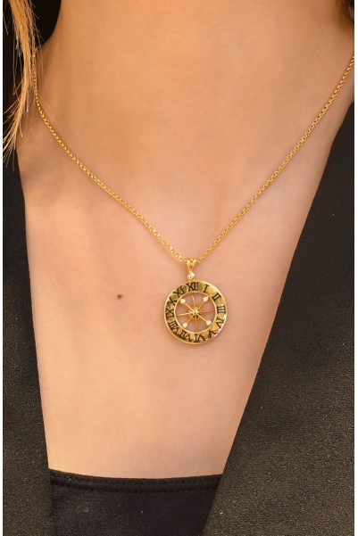 PUSULA SAAT KOLYE 22 AYAR A056889 PUSULA SAAT KOLYE 22 AYAR A056889