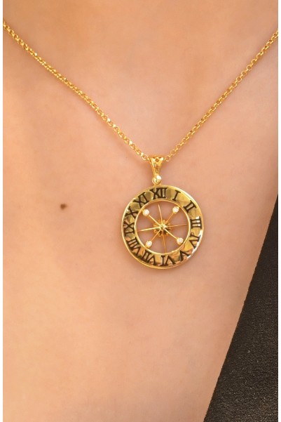 PUSULA SAAT KOLYE 22 AYAR A056889 PUSULA SAAT KOLYE 22 AYAR A056889