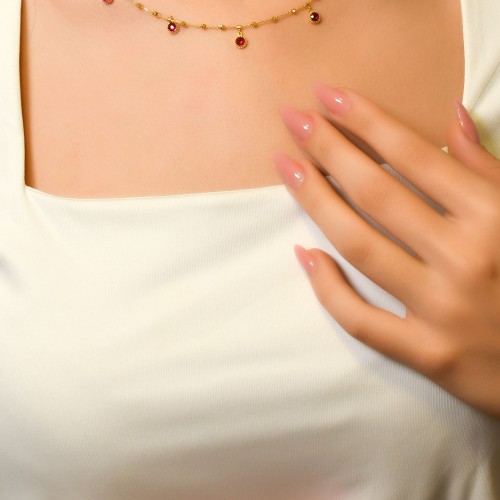 KIRMIZI TAŞLI DORİKA KOLYE 22 AYAR A064735