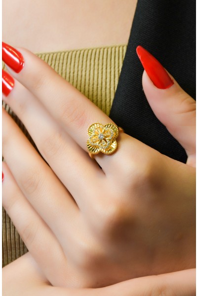 TAŞLI YONCA YÜZÜK 22 AYAR A066091