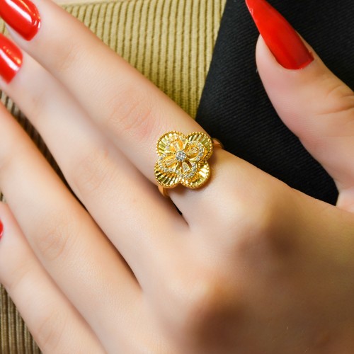 TAŞLI YONCA YÜZÜK 22 AYAR A066091 TAŞLI YONCA YÜZÜK 22 AYAR A066091