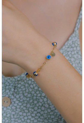 NAZAR BONCUKLU ŞANS BİLEKLİĞİ 14 AYAR A046234