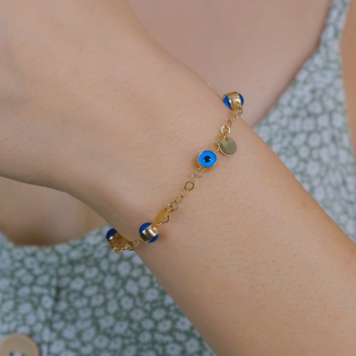 NAZAR BONCUKLU ŞANS BİLEKLİĞİ 14 AYAR A046234 NAZAR BONCUKLU ŞANS BİLEKLİĞİ 14 AYAR A046234