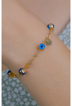 NAZAR BONCUKLU ŞANS BİLEKLİĞİ 14 AYAR A046234