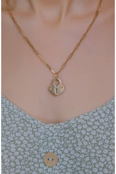 KİLİTLİ ATAÇ ZİNCİR KOLYE 14 AYAR A051139