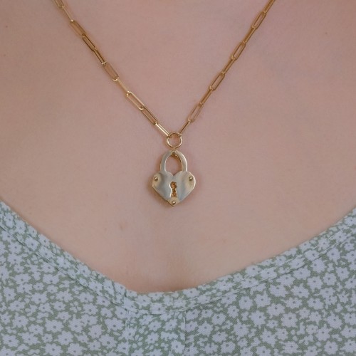 KİLİTLİ ATAÇ ZİNCİR KOLYE 14 AYAR A051139