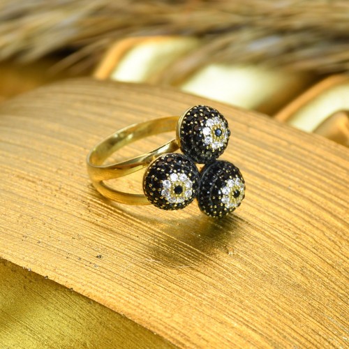 SİYAH TAŞLI YÜZÜK 14 AYAR  A000709 SİYAH TAŞLI YÜZÜK 14 AYAR  A000709