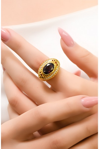 KIRMIZI TAŞLI YÜZÜK 22 AYAR A004728