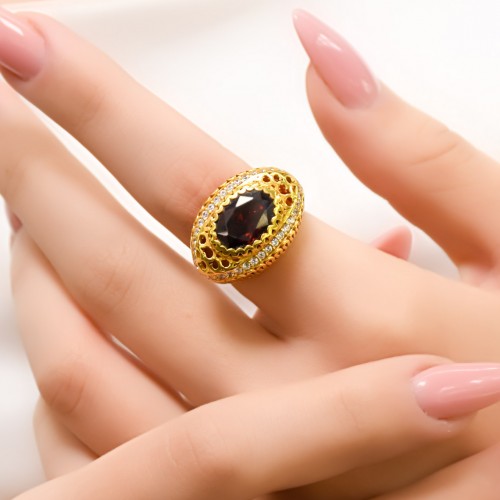 KIRMIZI TAŞLI YÜZÜK 22 AYAR A004728 KIRMIZI TAŞLI YÜZÜK 22 AYAR A004728