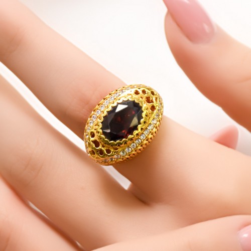 KIRMIZI TAŞLI YÜZÜK 22 AYAR A004728 KIRMIZI TAŞLI YÜZÜK 22 AYAR A004728