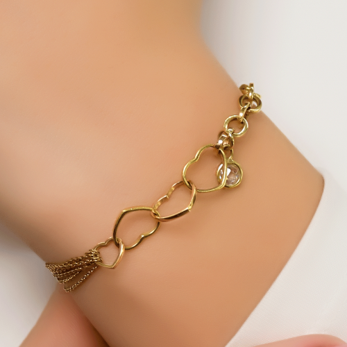 KALPLİ BİLEKLİK 14 AYAR A005021 KALPLİ BİLEKLİK 14 AYAR A005021