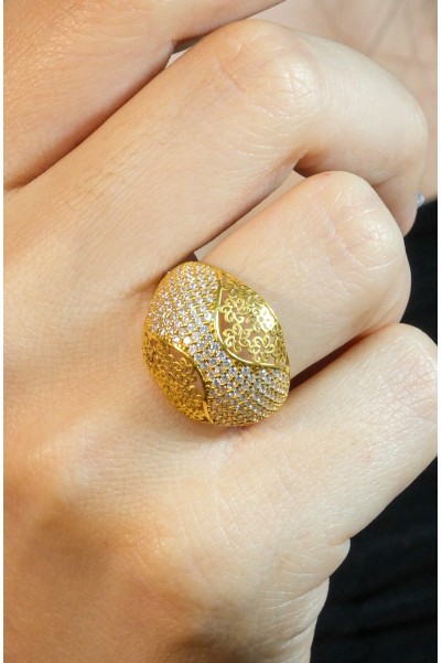 TAŞLI TASARIM YÜZÜK 22 AYAR A009225