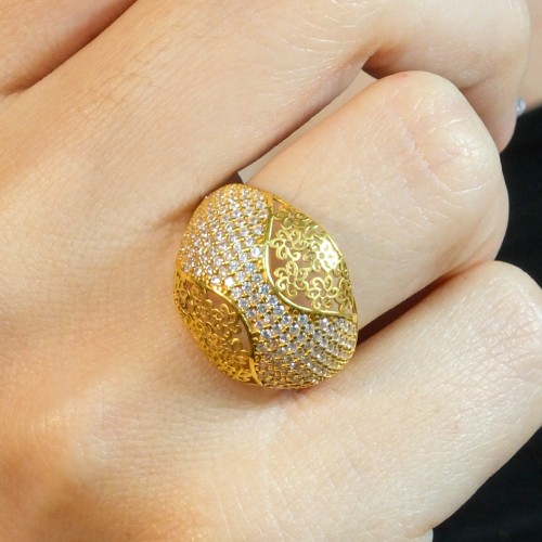 TAŞLI TASARIM YÜZÜK 22 AYAR A009225